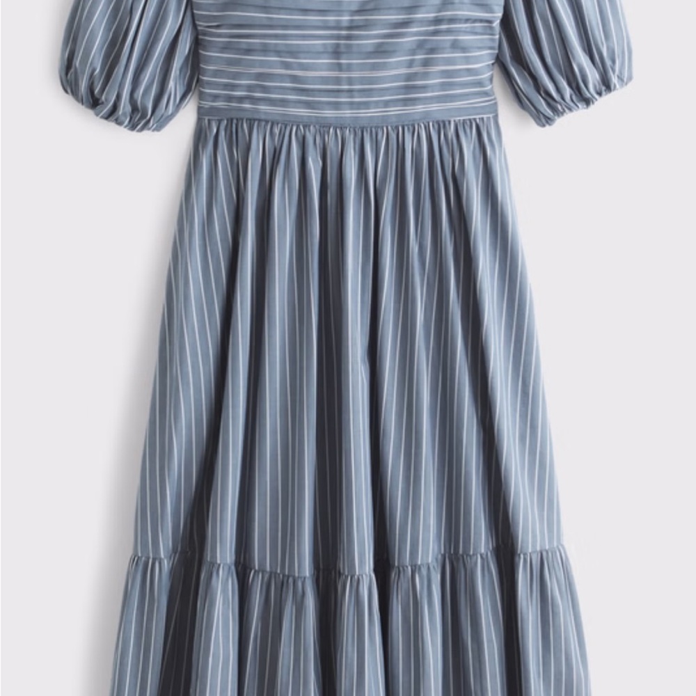 Abercrombie & Fitch Blue Pleated Midi Sundress